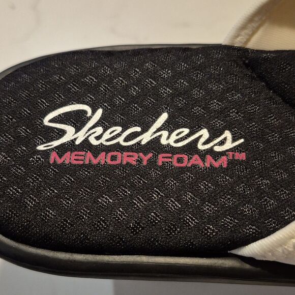 Skechers 10 White with Sparkle Gems Sandals - New - Picture 4 of 7